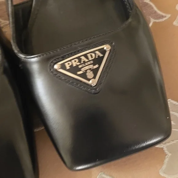 Prada Black Slingback Heels - Picture 3 of 16
